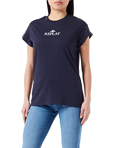 Replay T-shirt damski, 085 niebieski, XS