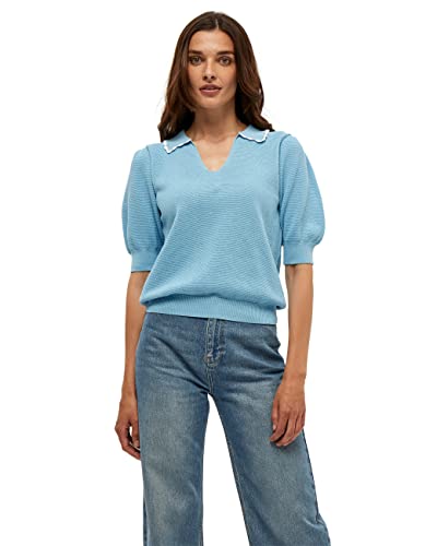 Minus Elvika damska koszulka z dzianiny, 5014 Pasific Blue, XXL