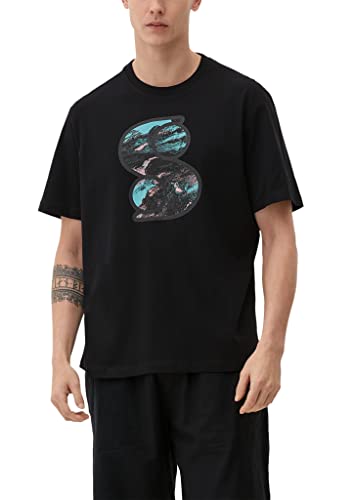 s.Oliver T-shirt męski, krótki rękaw, Czarny 99d2, L