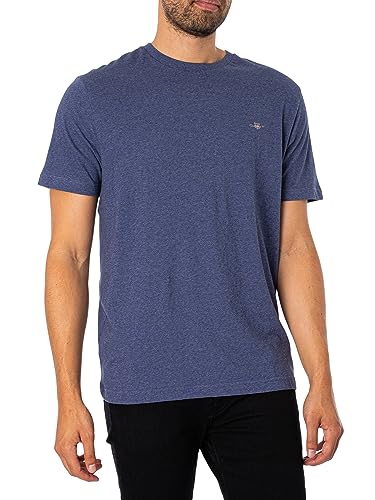 GANT Koszulka męska Reg Shield SS, Dark Jeansblue melanż, 5XL
