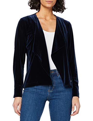 Brax Bette, krótki aksamitny kardigan damski, Niebieski (granatowy 22), 44 PL