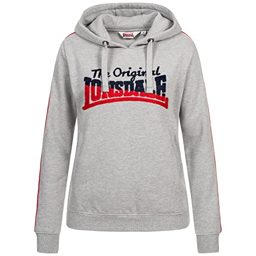 Lonsdale Damska bluza z kapturem L, Marl Grey/Navy/Red, S