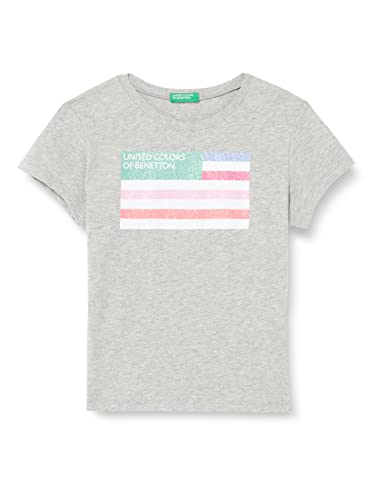 United Colors of Benetton Koszulka dziewczęca z krótkim rękawem, Grigio Melange Medio 501, S