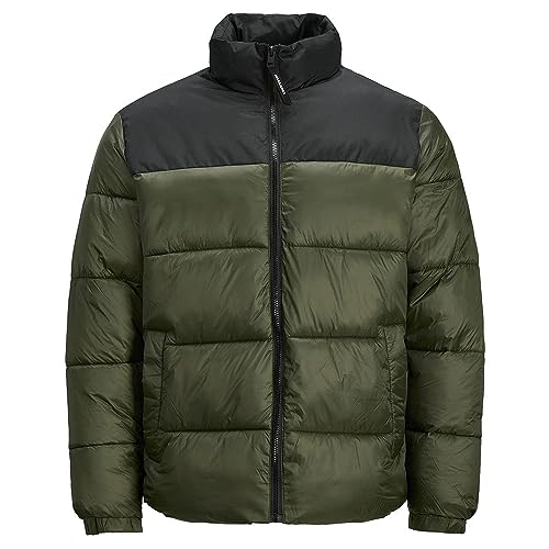 JACK & JONES Męska kurtka puchowa JJETOBY Collar SN, Rosin/Szczegóły:Black Blocking, L, Rosin/Detail:black Blocking