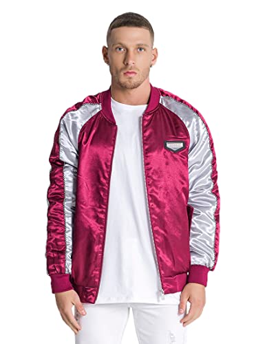 Gianni Kavanagh Burgundy/Silver Champions Jacket Płaszcz męski, Burgundii Srebrny, XXL