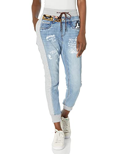 Desigual Damskie spodnie Denim_Mickey H Casual, NIEBIESKI, S