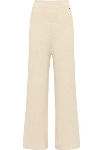 DreiMaster Vintage Damskie spodnie z dzianiny, biała wełna, M/L