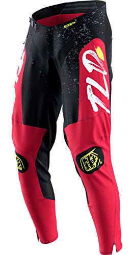 Troy Lee Designs GP PRO Pant; PARTICAL Black/GLO Red 28, Czarny