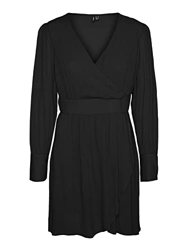 VERO MODA Vmpolliana Ls Short Dress WVN sukienka damska, czarny, XS