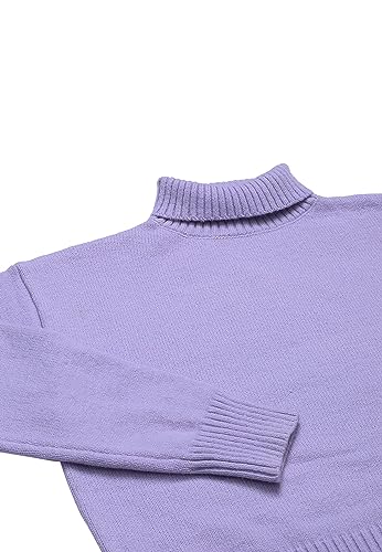 Aleva Damski sweter Slouchy z golfem akryl delikatny lawendowy rozmiar XS/S, Delikatna lawenda, XS