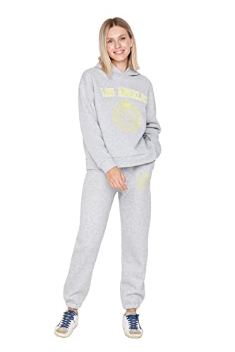 Trendyol Damskie spodnie dresowe z wysokim stanem skinny fit, Gray, XS
