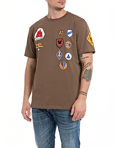 Replay koszulka męska regular fit, Drewno 629, 3XL