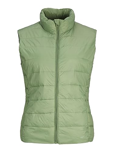 Jack & Jones Damska kamizelka puchowa ocieplacz na zamek błyskawiczny kołnierz bez rękawów płaszcz, Loden Frost, L