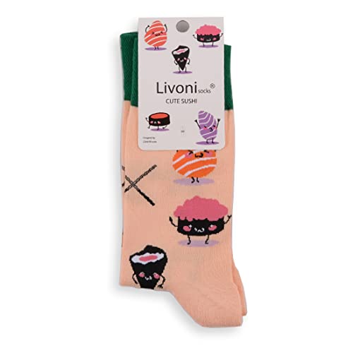 Livoni Cute Sushi Regular Socks 6-8, wielokolorowe, M, wielobarwny