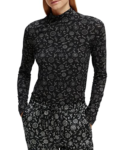 Scotch & Soda Maison damska koszulka z krótkim rękawem z nadrukiem slim fit, Planetary Icons 5127, XS