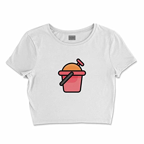 Bona Basics, Damski T-shirt basic, z nadrukiem cyfrowym, 100 bawełny, biały, swobodny, damski top, rozmiar: S, biały, S