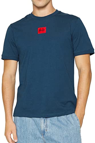 HUGO Męski T-shirt Diragolino212, ciemnoniebieski, S, Dark Blue407, S