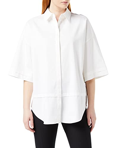 Ted Baker Damska koszula z krótkim rękawem WMB-Orlanda-Oversize 3/4 guziki z guzikiem, biała, 4 (UK4)