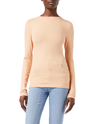 G-STAR RAW Damska koszulka z długim rękawem o dopasowanym kroju, Różowy (Peach Nougat C794-c962), XL