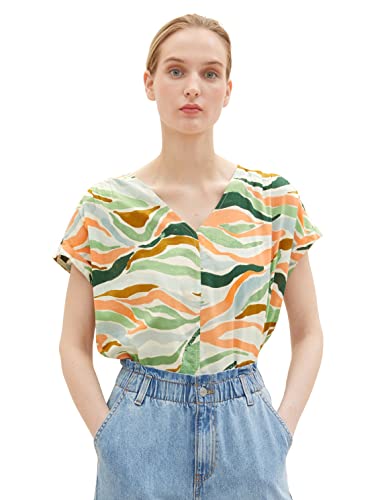 TOM TAILOR Damski Bluzka 1035256, 31122 - Colorful Wavy Design, 40