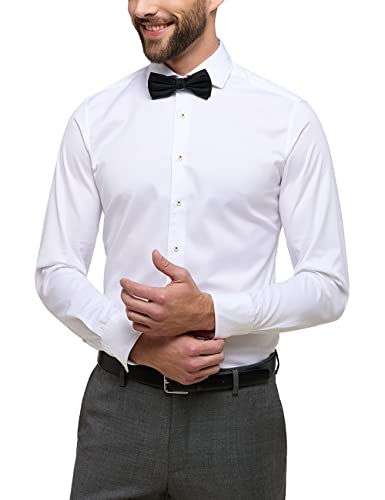 Eterna Męska koszula z długim rękawem Slim FIT Soft Tailoring Twill White UNI, 15,5, biały, 38