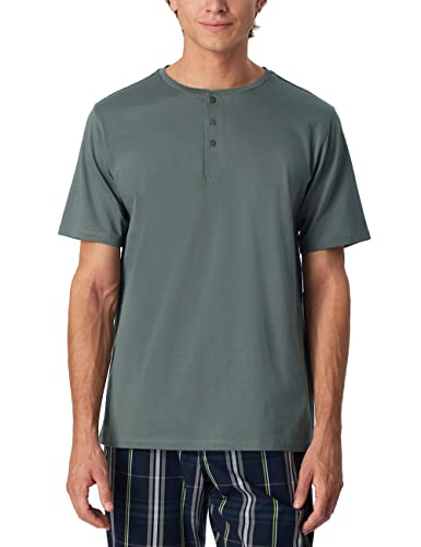 Schiesser Schlafshirt Knopfleiste Top Pijama Męski, Jadeit, 52
