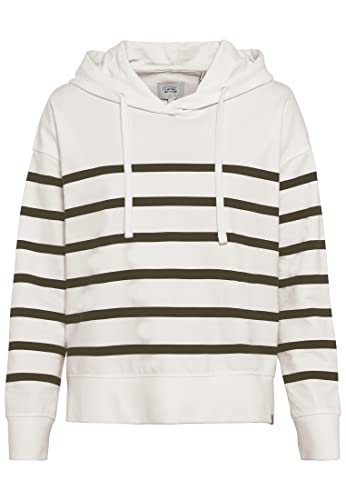Camel Active Womenswear Damska bluza z kapturem, Pine Olivestriped, L