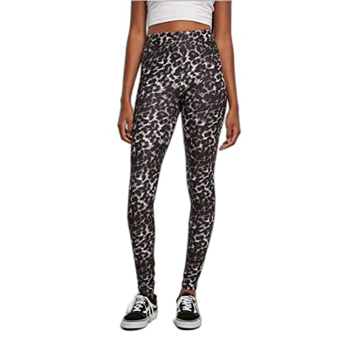 Urban Classics Miękkie legginsy damskie AOP, Blackleo, 3XL