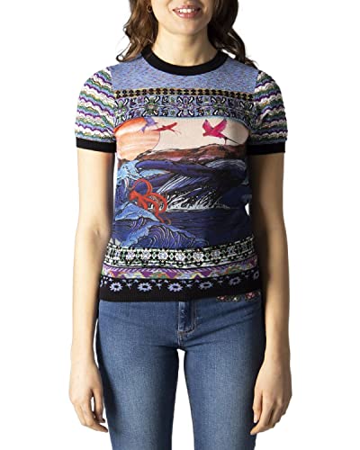 Desigual Damska koszulka Ts_Kamura, NIEBIESKI, XS