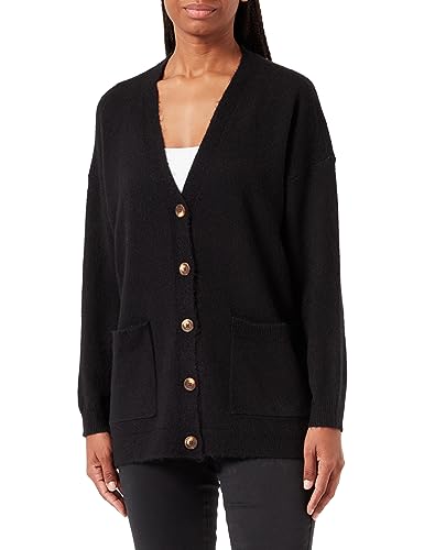 PCJULIANA LS Luźna dzianina kardigan NOOS BC, czarny, M