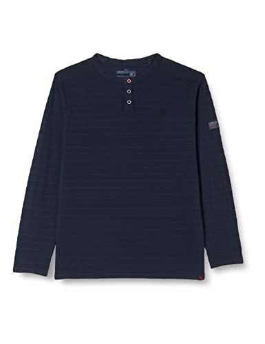 Timezone Męska koszula Tonal Stripe z długim rękawem Henley, total Eclipse, 3XL