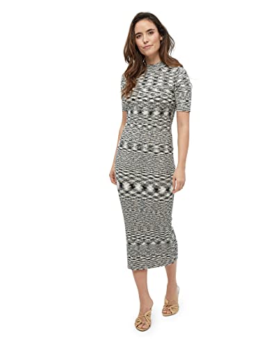 Desires Damska sukienka z rękawami Antonet 2/4, z kostką do połowy łydki, w kratkę, rozmiar XL, Cobbelstone Paski, XL