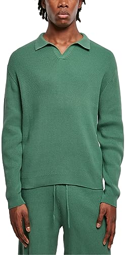 Urban Classics Męska koszulka z długim rękawem z prążkowanymi rękawami, oversize, dostępna w wielu różnych kolorach, rozmiary S-XXL, Leaf, S