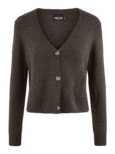 PIECES Damski kardigan NOOS BC PCELLEN LS Knit Cardigan z dzianiny Chicory Coffee, M