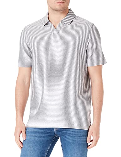 bugatti Męska koszula polo, 8150-35024, granatowa-390, regularna, Marine-390, M