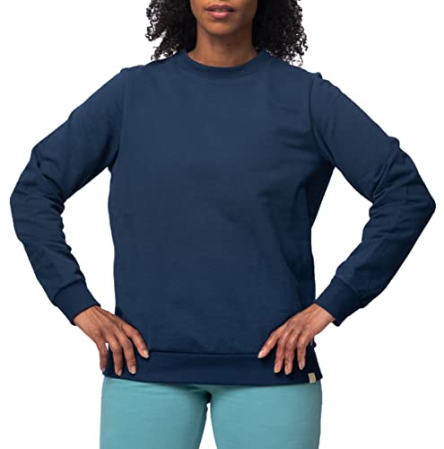greenjama Damska koszulka o miękkiej jakości dresowej, bluza z certyfikatem GOTS, Ultramaryna, 36