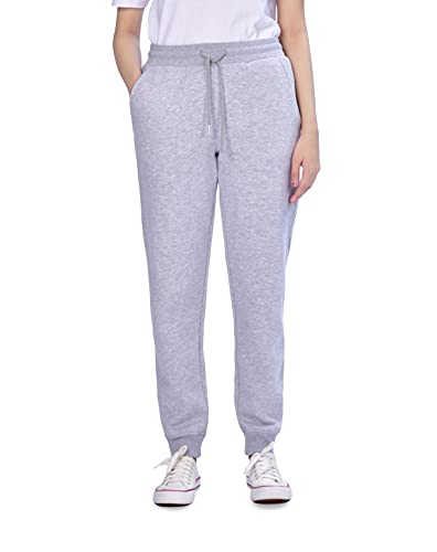 M17 Damskie spodnie dresowe, z recyklingu, dla dziewcząt, slim leg do biegania, na co dzień, do jogi, z kieszeniami, Light Grey Marl, S
