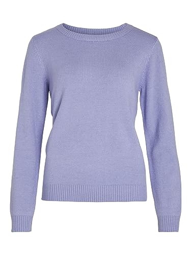 Vila Damski sweter Viril O-Neck L/S Knit Top Noos, Pale Iris, XS