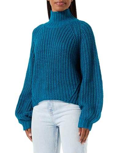 Bestseller A/S Damski sweter z dzianiny JXKELVY Chunky High Neck Knit NOOS, Deep Lagoon, XS, Deep Lagoon, XS