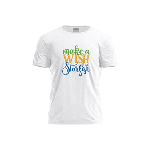 Green Fish, Męski T-shirt z cyfrowym nadrukiem,% 100 bawełna, biały, na co dzień, męskie topy, rozmiar: M, biały, M