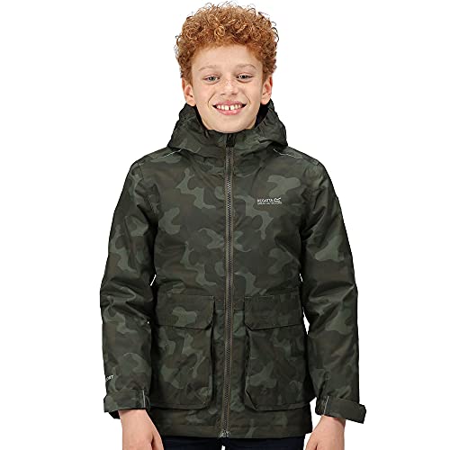 Regatta Kurtka dziecięca unisex Salman, Ciemne khaki Camo, 11 Lata