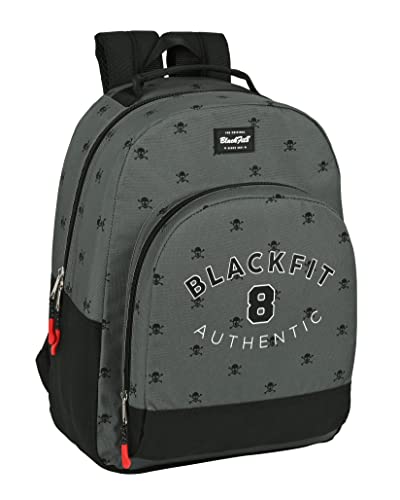 Plecak adaptacyjny Wózek, tkanina do recyklingu, Blackfit8 Skull, 320x150x420 mm, Szary/Czarny