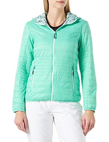 CMP Damska kurtka polarowa Knit Tech Melange z kapturem, damska, Malva-Geraneo, 52, mięta, 42