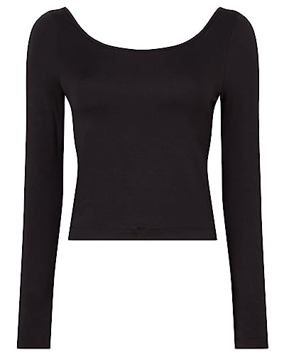 Calvin Klein Damska koszula z okrągłym dekoltem, Czarny, XS