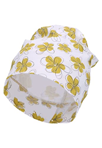 Sterntaler Czapka dziecięca Slouch Beanie w kwiaty, uniseks, biały, 51