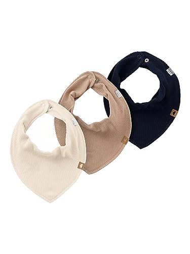 NAME IT Chusta trójkątna dla niemowląt, 3 sztuki w opakowaniu NBNYVETTI 3P SCARF BIB, Dark Sapphire/Pack:P. W. HUMUS + MAŚREDNI, jeden rozmiar