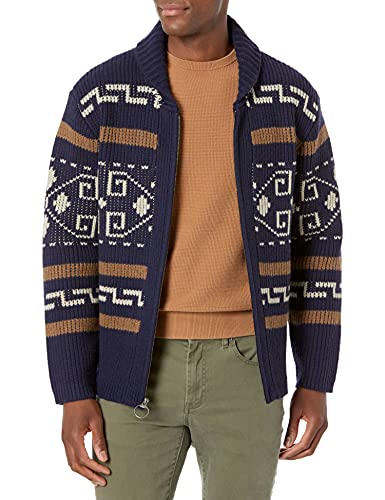 Pendleton Koszula męska zapinana na guziki, Granatowy/brązowy, XL