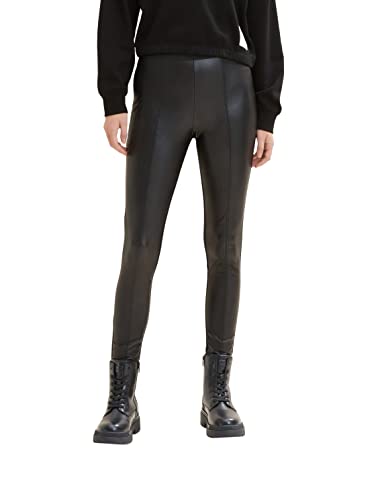 TOM TAILOR Denim Damski Legginsy z mieszanki materiałów 1034185, 14482 - Deep Black, S