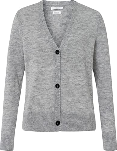 BRAX Damski sweter Alicia Alpaka Mix Solid Cardigan, Srebrny, 70