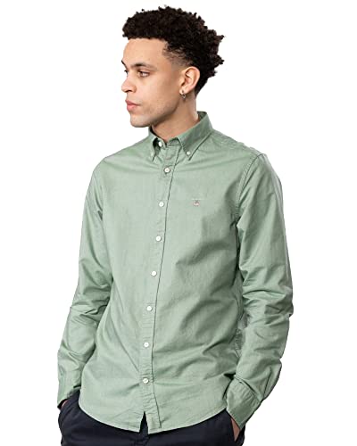 GANT Męska koszula Slim Oxford BD z kołnierzykiem Button-Down, zielona (Leaf Green), standardowa